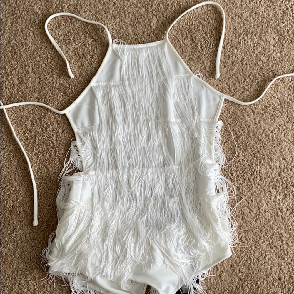 Fringe one piece romper